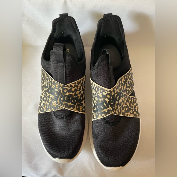 Adidas Black and Leopard Print Women's Slip-On Sneakers - Picture 5 of 10
